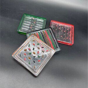 Smyers Art Glass Coasters Handmade Stephen Myers Rainbow Confetti Set of 4